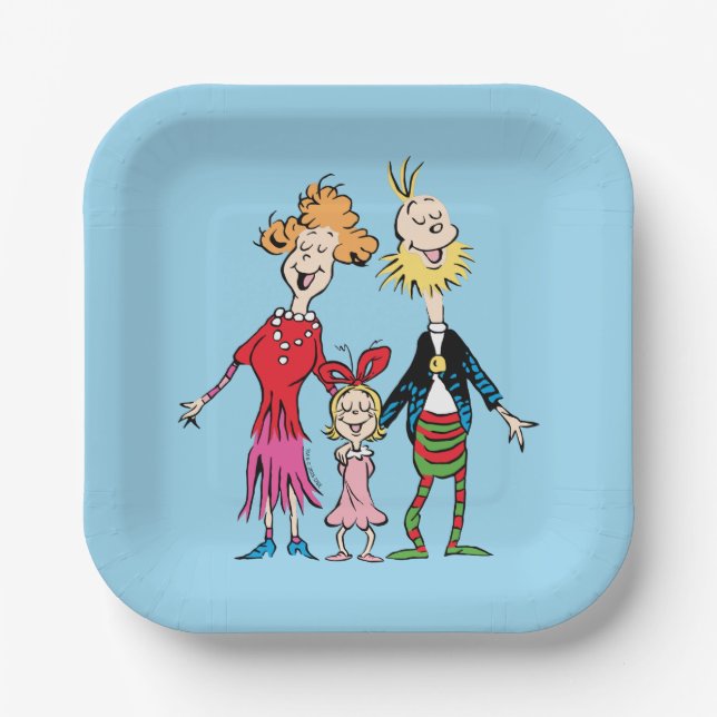 Cindy Lou Who's Family Portrait Paper Plate (Front)