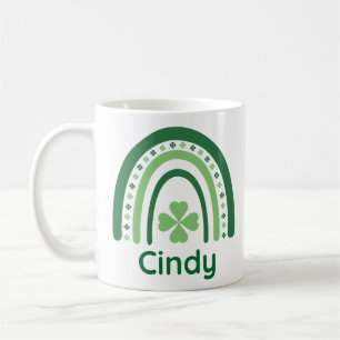 Cindy Name Clover Boho Rainbow Coffee Mug