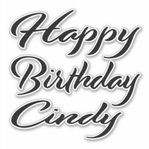 Cindy Name Vorname black Sticker Geburtstag