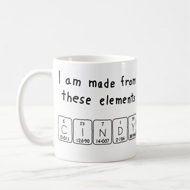 Cindy periodic table name mug (Left)