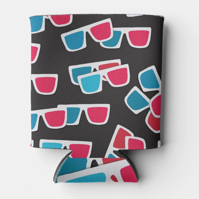 Cinema 3D Glasses: Seamless Pattern Can Cooler (Front)