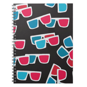 Cinema 3D Glasses: Seamless Pattern Notebook