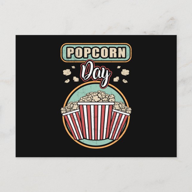 Cinema Popcorn Day Movie Snack Pop Film Gift Idea Postcard (Front)