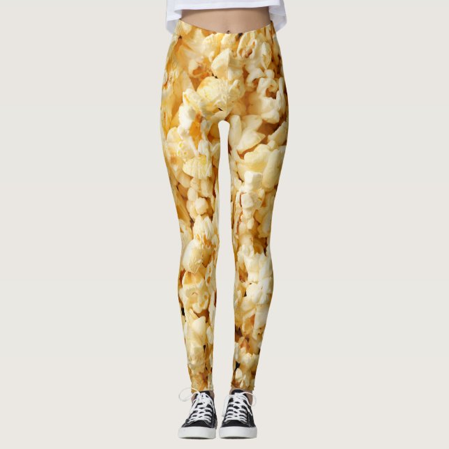 Cinema Popcorn Full Background. Leggings (Front)
