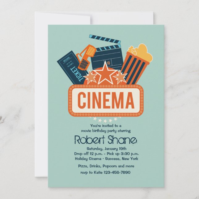 Cinema Star Party Invitation (Front)