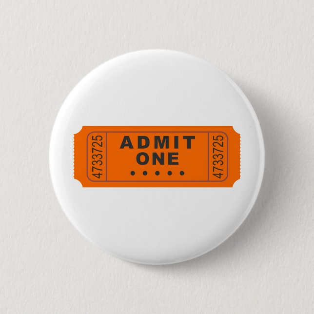 Cinema Ticket 6 Cm Round Badge (Front)