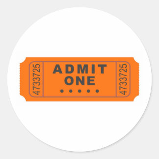 Cinema Ticket Classic Round Sticker
