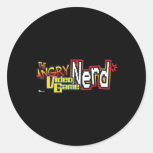 Cinemacre Angry Video Game Nerd Logo Premium Classic Round Sticker