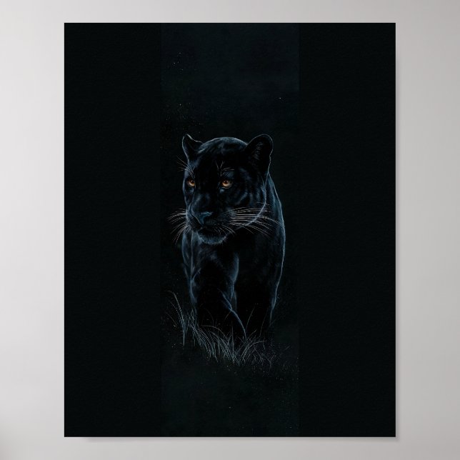 Cinematic Black Panther Wildlife Art Print (Front)