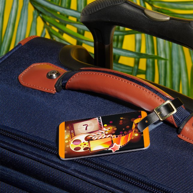 Cinematic Film Reel and Clapperboard Luggage Tag (Creator Uploaded)