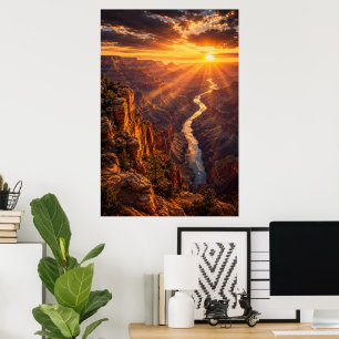 Cinematic Grand Canyon Arizona Sunset Poster