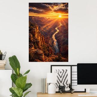 Cinematic Grand Canyon Arizona Sunset Poster