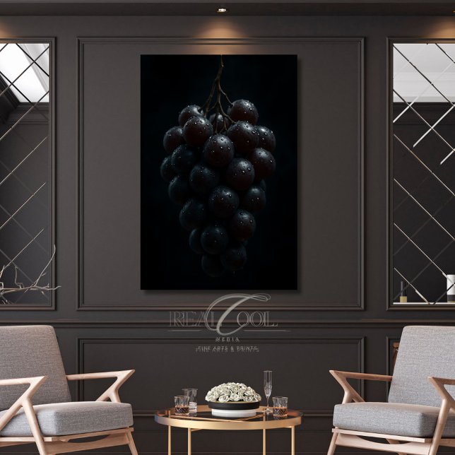Cinematic Grapes Hyper Realistic Macro Still Life Canvas Print (Creator Uploaded)