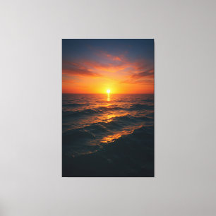 Cinematic Ocean Sunset - Realistic Fine Art Canvas Print