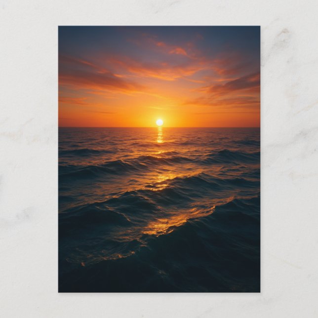 Cinematic Ocean Sunset - Realistic Fine Art Postcard (Front)