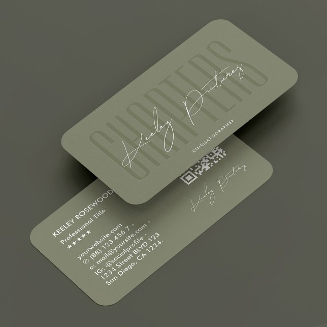 Cinematographer Photographer Sage Modern Business Card (Cinematographer Photographer Sage Modern Business Card
)