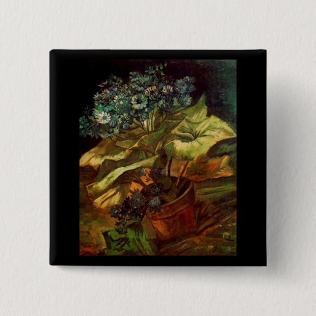 Cineraria in a Flowerpot, Vincent van Gogh 15 Cm Square Badge (Front)