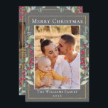 Cinereous Gold Christmas Holly Berries 2 Photo Holiday Card<br><div class="desc">Cinereous Gold Christmas Holly Berries 2 Photo Holiday Card</div>