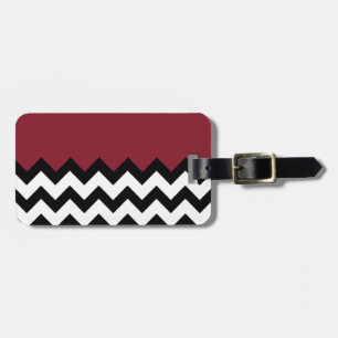 Cinnabar Red Pattern On Large Zigzag Chevron Luggage Tag