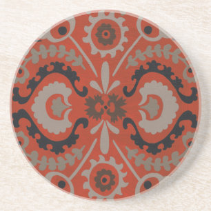 Cinnabar Suzani I Coaster