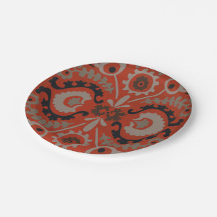 Cinnabar Suzani I Paper Plate