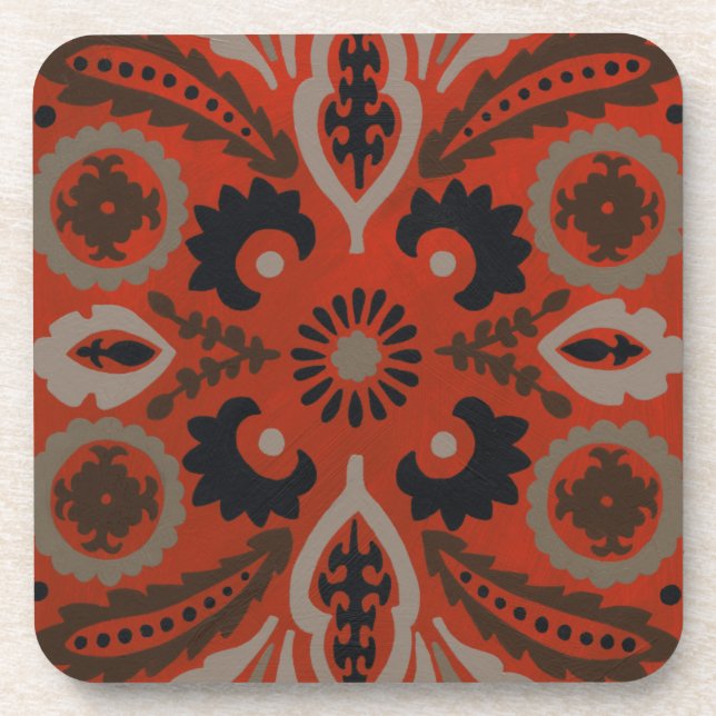 Cinnabar Suzani II Coaster (Front)
