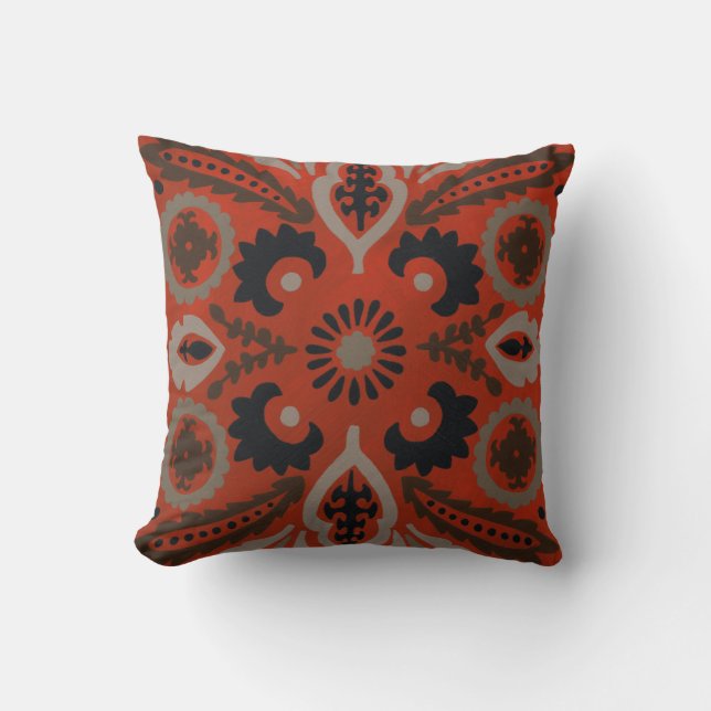 Cinnabar Suzani II Cushion (Front)