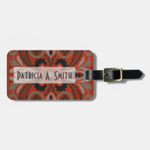 Cinnabar Suzani II Luggage Tag