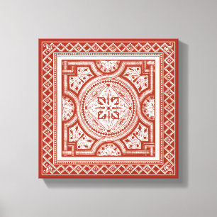 Cinnabar Woodblock IV Canvas Print