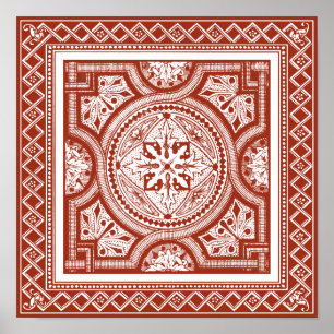 Cinnabar Woodblock IV Poster