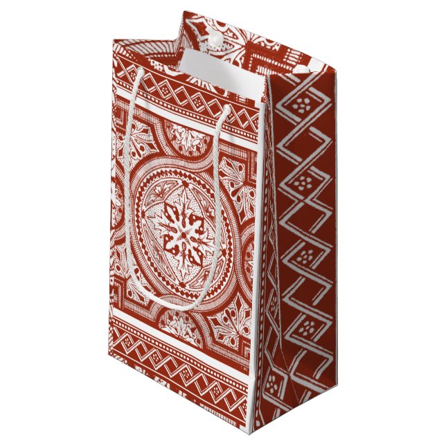 Cinnabar Woodblock IV Small Gift Bag (Front Angled)