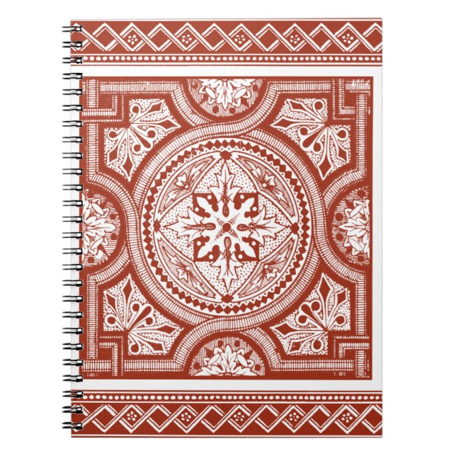 Cinnabar Woodblock IV Spiral Notebook (Front)