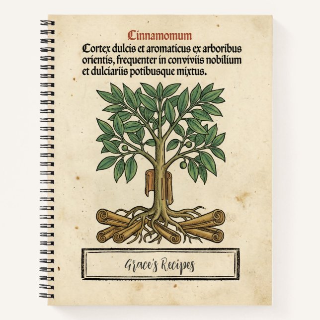 Cinnamologus Nest: Cinnamon Mediaeval Recipe  Notebook (Front)