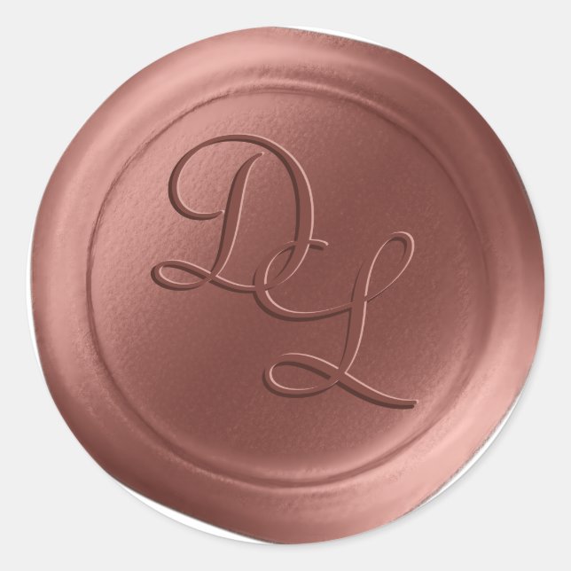 Cinnamon 2 Letter Monogram Wax Seal Stickers (Front)