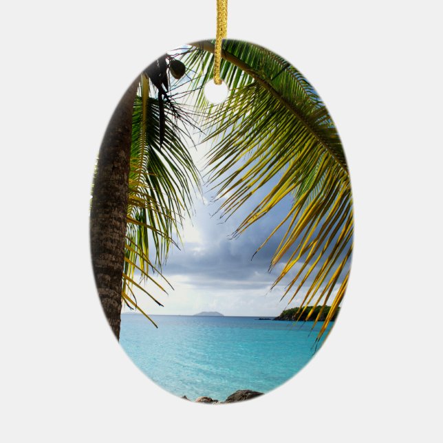 Cinnamon Bay, St. John USVI Ceramic Tree Decoration (Front)