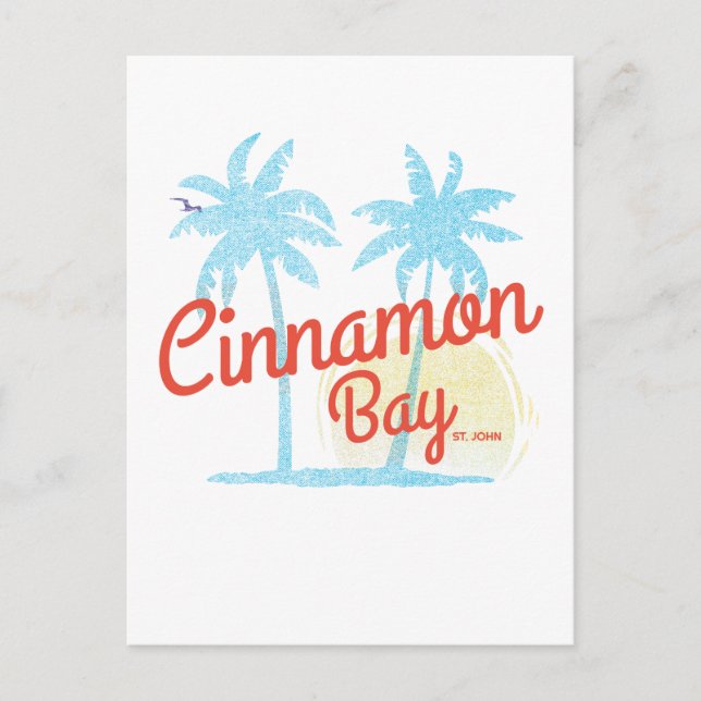 Cinnamon Bay USVI Vintage Beach Magnet Postcard (Front)