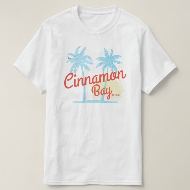 Cinnamon Bay USVI Vintage Beachwear T-Shirt (Design Front)