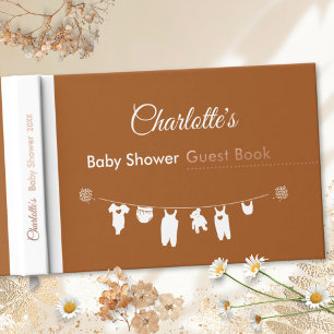 Cinnamon Boho Minimalist Baby Shower Guest Book