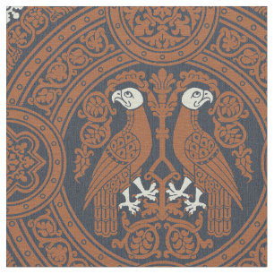 Cinnamon-Brown Byzantine Birds Fabric