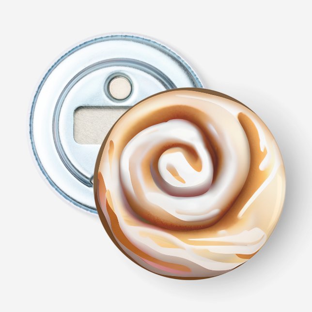 Cinnamon Bun / Cinnamon Roll with Icing Bottle Opener (Front)