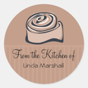 Cinnamon Bun From the Kitchen Of Baking Classic Round Sticker