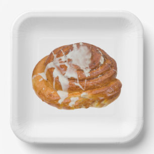 Cinnamon Bun Roll Model Paper Plate