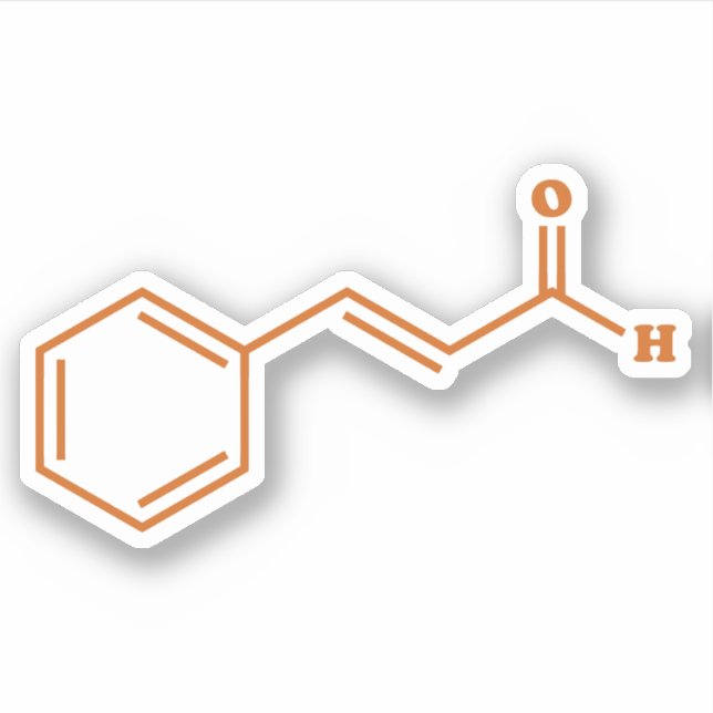 Cinnamon Cinnamaldehyde Molecular Chemical Formula (Front)