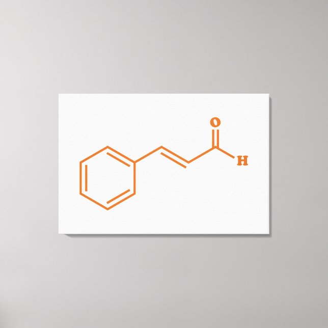 Cinnamon Cinnamaldehyde Molecular Chemical Formula Canvas Print (Front)
