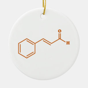 Cinnamon Cinnamaldehyde Molecular Chemical Formula Ceramic Tree Decoration