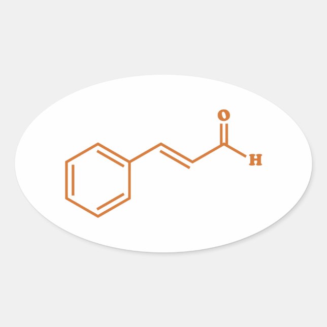 Cinnamon Cinnamaldehyde Molecular Chemical Formula Oval Sticker (Front)