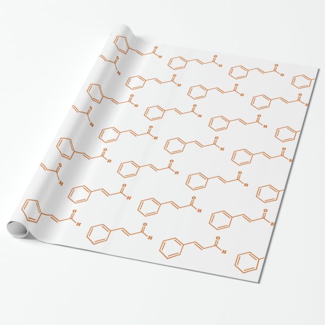 Cinnamon Cinnamaldehyde Molecular Chemical Formula Wrapping Paper (Unrolled)
