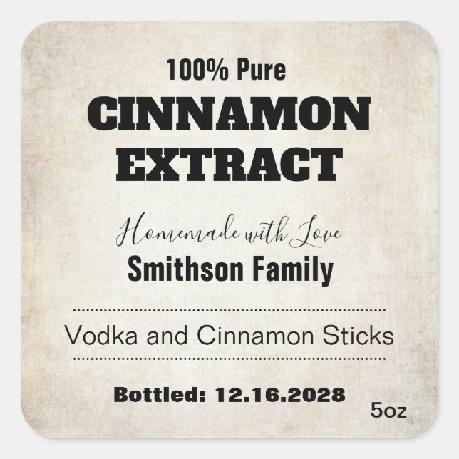 Cinnamon Extract Modern Label Sticker (Front)