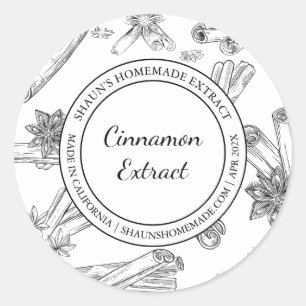 Cinnamon Extract Sketch Modern label