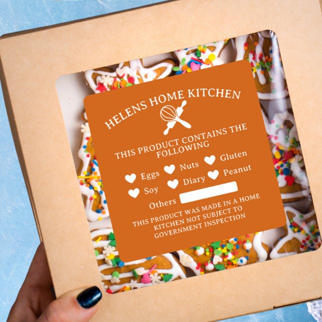 Cinnamon Food  Allergy Alert Bakery Sticker (Creator Uploaded)